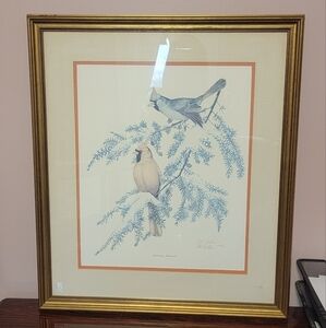 Charles Spaudling Wintering‎ Cardinals Vintage Signed 726/1000 Artwork Framed